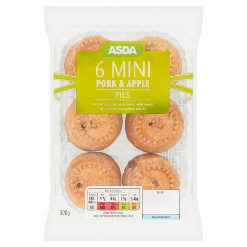 Asda 6 Mini Pork & Apple Pies 300g