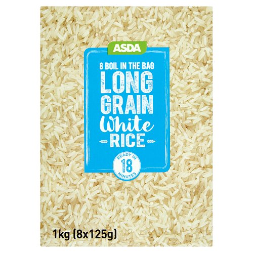 Asda Boil in the Bag Long Grain White Rice 8 x 125g (1kg) Really Good