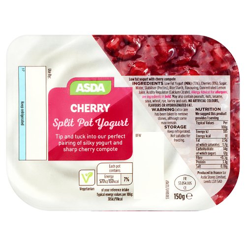 Asda Cherry Split Pot Yogurt 150g