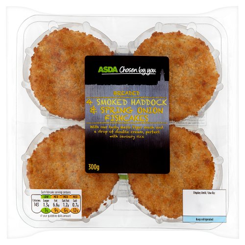 Asda Chosen by You 4 Breaded Smoked Haddock & Spring Onion Fishcakes