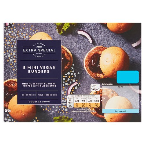 Asda Extra Special 8 Mini Vegan Burgers 290g