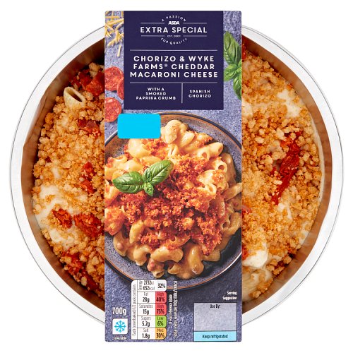 Asda Extra Special Chorizo & Wyke Farms Cheddar Macaroni Cheese 700g