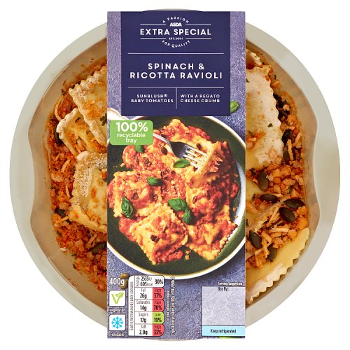 Asda Extra Special Spinach & Ricotta Ravioli 400g Really Good Culture