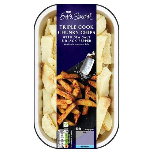 Asda Extra Special Triple Cook Chunky Chips with Sea Salt & Black Pepper 400g