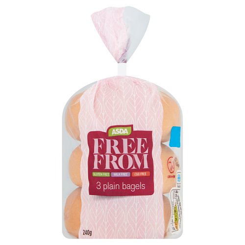 Asda Free From 3 Plain Bagels 240g Really Good Culture