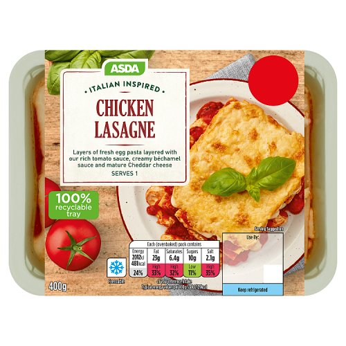 Asda Italian Inspired Chicken Lasagne 400g