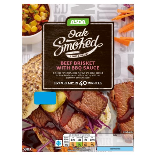 Asda Low & Slow Oak Smoked Beef Brisket with BBQ Sauce 500g Really