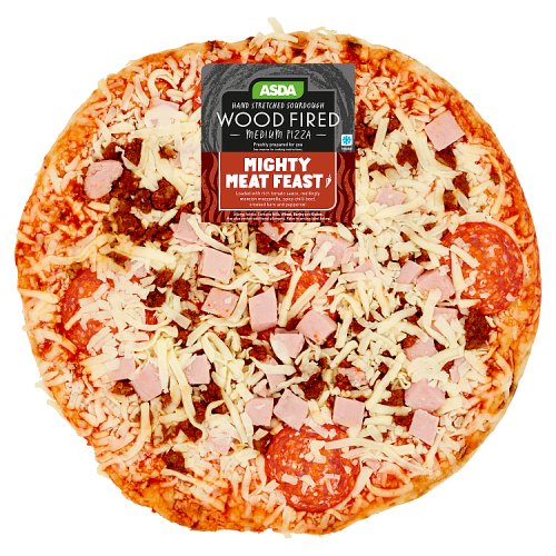 Asda Mighty Meat Feast Medium Woodfired Pizza Really Good Culture