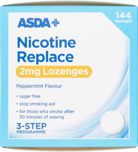 Asda Nicotine Replace 2mg Lozenges Peppermint Flavour 144 Lozenges