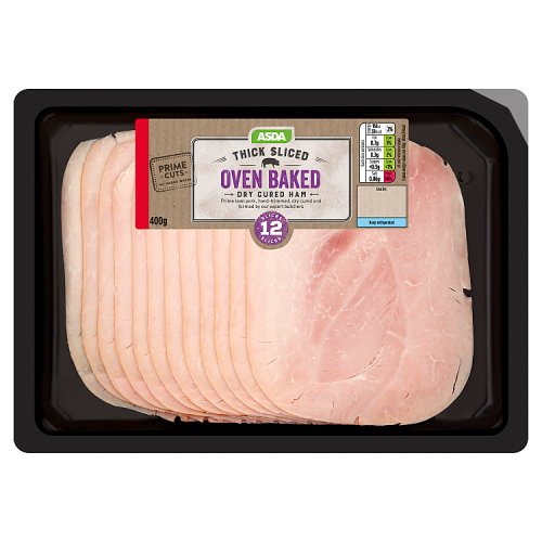 Asda Oven Baked Dry Cured Ham 12 Slices 400g Really Good Culture