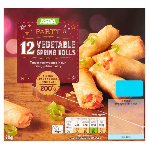 Asda Party 12 Vegetable Spring Rolls 216g