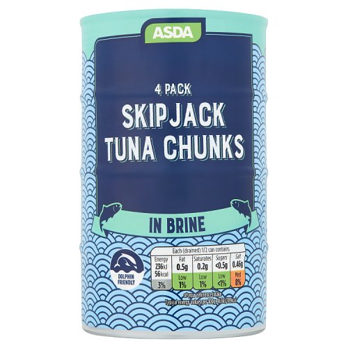 Asda Skipjack Tuna Chunks in Brine 4 x 145g