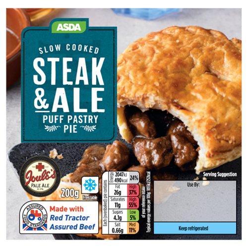 Asda Slow Cooked Steak & Ale Puff Pastry Pie 200g Really Good Culture