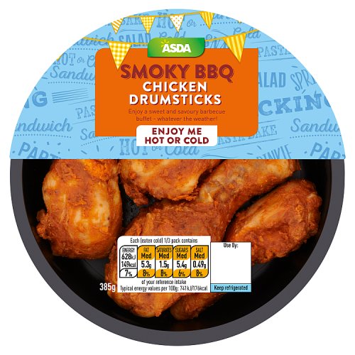 Asda Smoky BBQ Chicken Drumsticks 385g