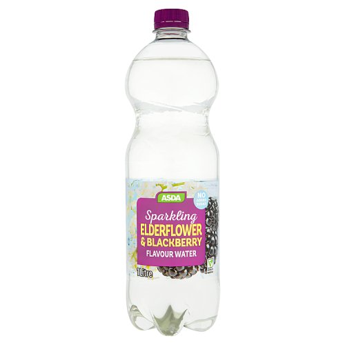 Asda Sparkling Elderflower & Blackberry Flavour Water 1 Litre