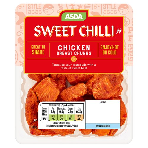 Asda Sweet Chilli Chicken Breast Chunks 180g Really Good Culture