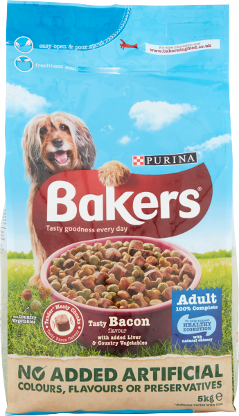 Bakers Adult Dog Food with Bacon, Liver & Vegetables 5kg