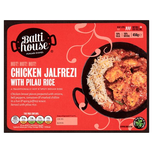 Balti House Punjabi Dishes Chicken Jalfrezi with Pilau Rice 450g