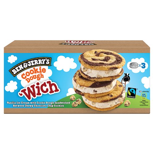 Ben & Jerry's Wich Cookie Dough Ice Cream Sandwich 3 x 80ml