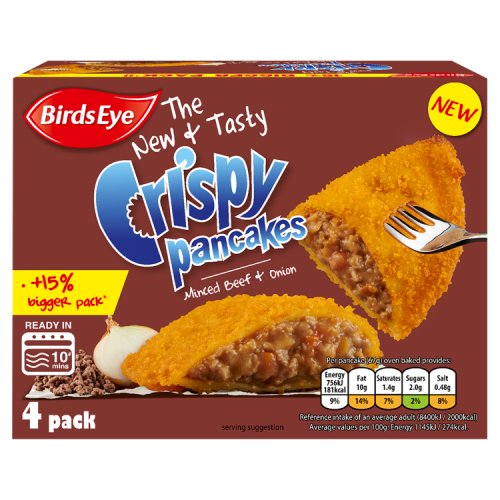 Birds Eye 4 Crispy Pancakes Minced Beef & Onion 266g