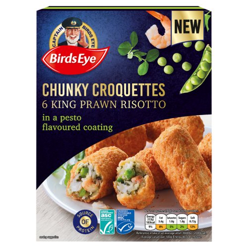 Birds Eye 6 King Prawn Risotto in a Pesto Flavoured Coating Chunky Croquettes 288g
