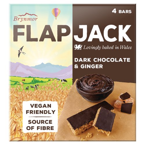 Brynmor Flapjack Dark Chocolate & Ginger 4 x 40g