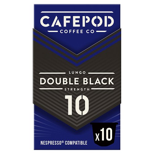 Cafepod Coffee Co Nespresso Compatible Lungo Double Black 20 Capsules 55g