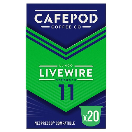 Cafepod	Nespresso® Compatible Lungo Livewire 20 Capsules 110g