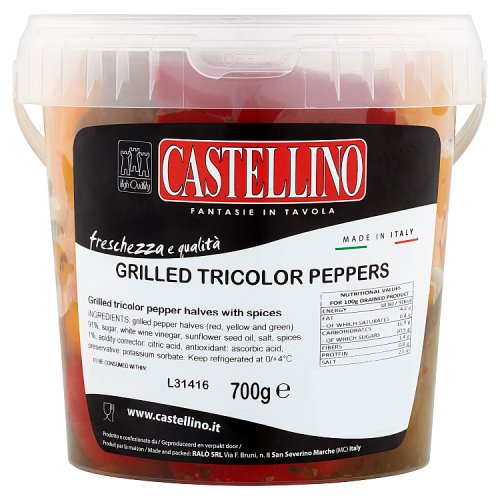Castellino Grilled Tricolor Peppers 700g