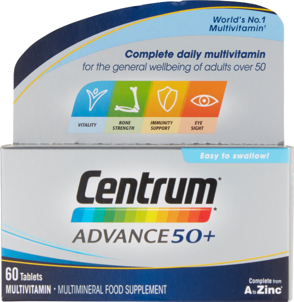 Centrum Advance 50+ Multivitamin 60 Tablets | Really Good Culture