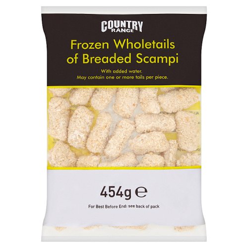 Country Range Frozen Wholetails of Breaded Scampi 454g