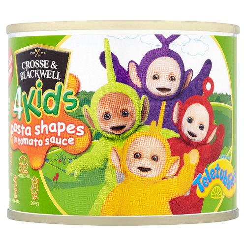 Crosse & Blackwell 4 Kids Teletubbies Pasta Shapes in Tomato Sauce 213g