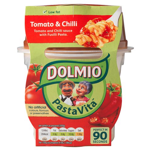 Dolmio Pasta Vita Tomato and Chilli Microwave Ready Meal Pot 300g