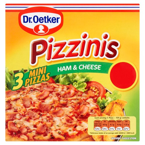 Dr. Oetker Pizzinis 3 Mini Pizzas Ham & Cheese 310g