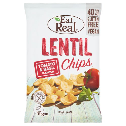 Eat Real Lentil Chips Tomato & Basil Flavour 113g