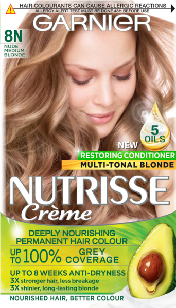 Garnier Nutrisse 8N Nude Medium Blonde Permanent Hair Dye