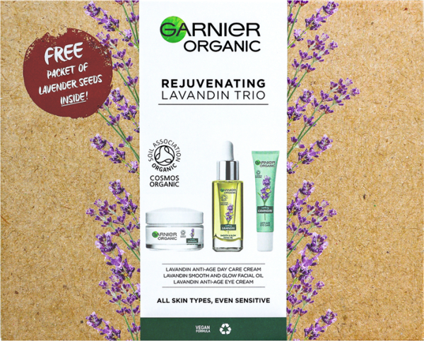 Garnier Organic Anti-Age Rejuvenating Lavandin Trio, Face Oil, Face Cream & Eye Cream