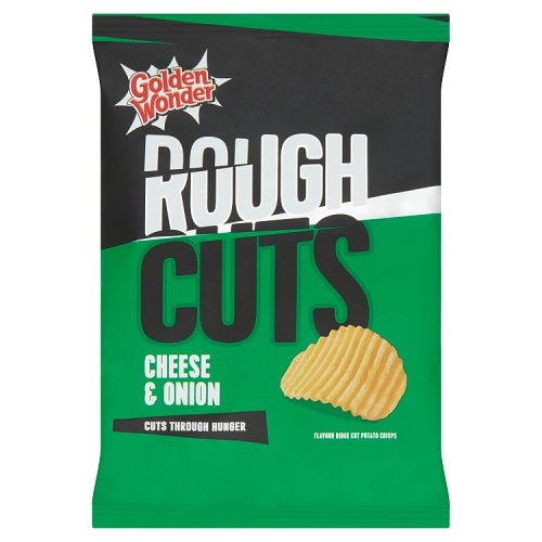 Golden Wonder Rough Cuts Cheese & Onion Flavour Ridge Cut Potato Crisps 47.5g