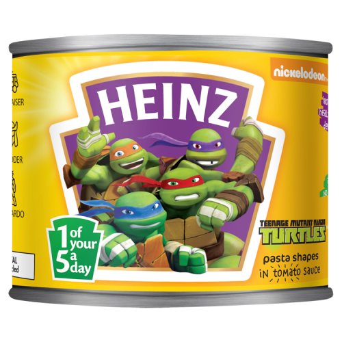 Heinz Teenage Mutant Ninja Turtles Pasta Shapes in Tomato Sauce 205g