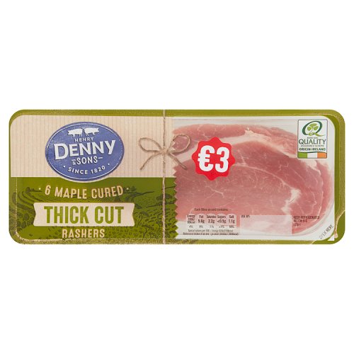 Henry Denny & Sons 6 Maple Cured Thick Cut Rashers 240g