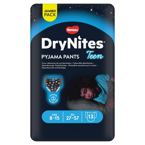 Huggies DryNites Pyjama Pants Teen 8-15 Age (27-57kg) Jumbo 13 Pants