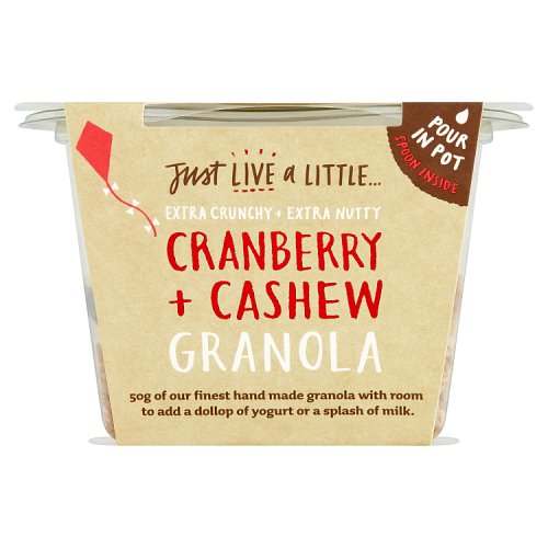 Just Live a Little Cranberry + Cashew Granola On The Go 50g