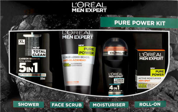 L'Oreal Men Expert Pure Power Charcoal 4 Piece Gift Set For Him