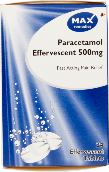 Max Remedies Paracetamol Effervescent 500mg 24 Effervescent Tablets