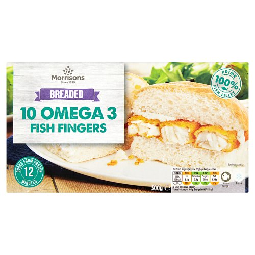 Morrisons 10 Breaded Omega 3 Fish Fingers 300g