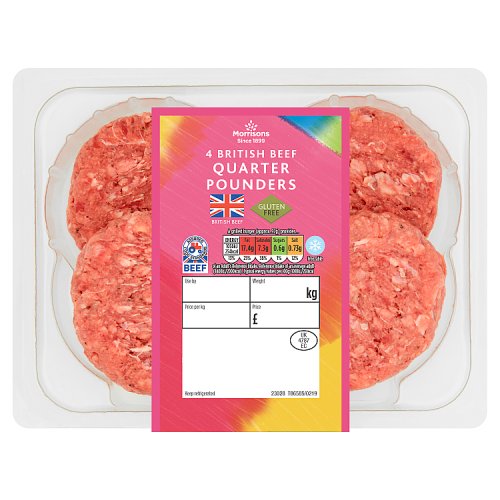 Morrisons 4 British Beef Quarter Pounders Really Good Culture