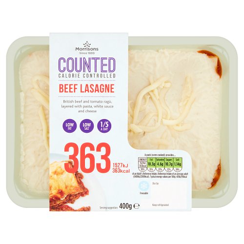 Morrisons Counted Calorie Controlled Beef Lasagne 400g