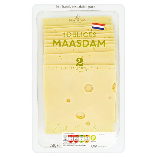 Morrisons Maasdam 10 Slices 250g