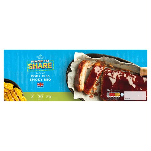 Morrisons Made to Share Rack of Pork Ribs Smoky BBQ 550g Really Good