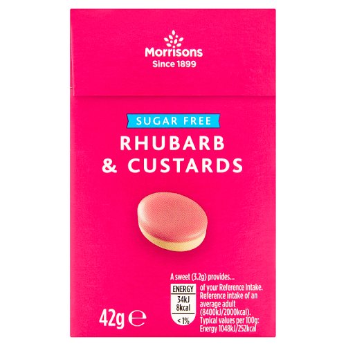 Morrisons Sugar Free Rhubarb & Custards 42g